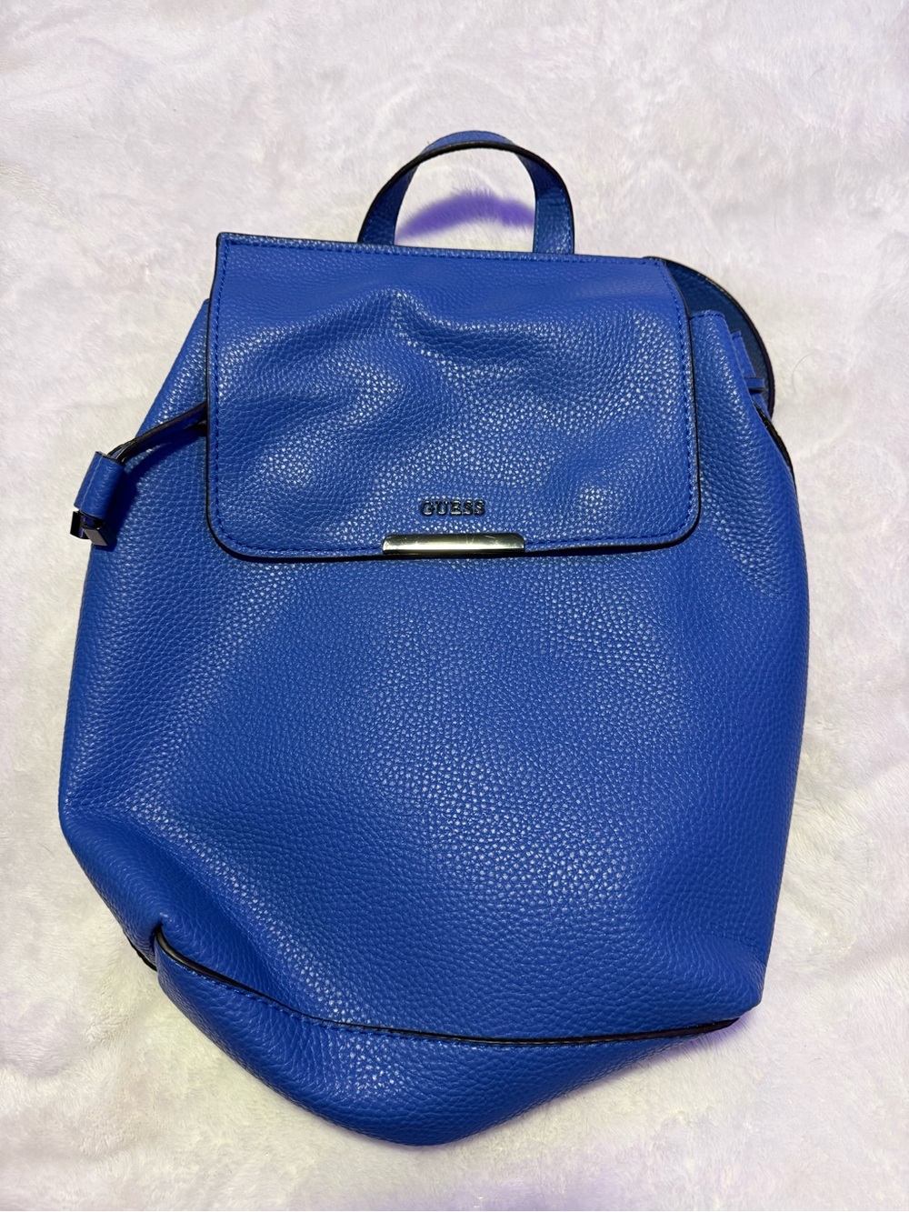 Guess Royal Blue Pebbled Leather Mini Backpack